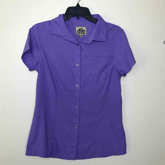 Old Mill Shirt‎ Womens Medium Button Down Cap Short Sleeves Chest Pocket Light - Picture 1 of 10